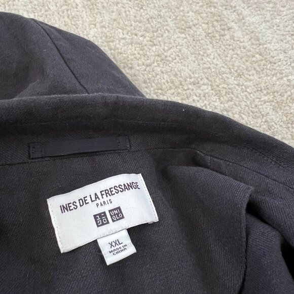 Ines De La Fressange x Uniqlo Linen Cotton Blue Blazer Jacket XXL - Picture 2 of 12